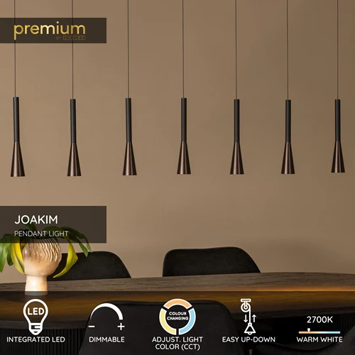 Lucide JOAKIM - Pendant light - LED Dim. - CCT - 7x6,2W 2700K/4000K - Coffee | Premium - USP